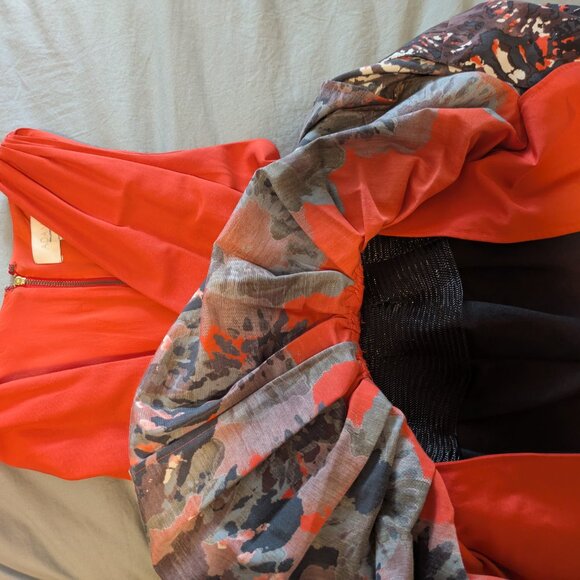 Adam Lippes Red Silk and Cotton Dress with pockets - Picture 9 of 11